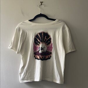 34. RVCA Mermaid Skull White Tee